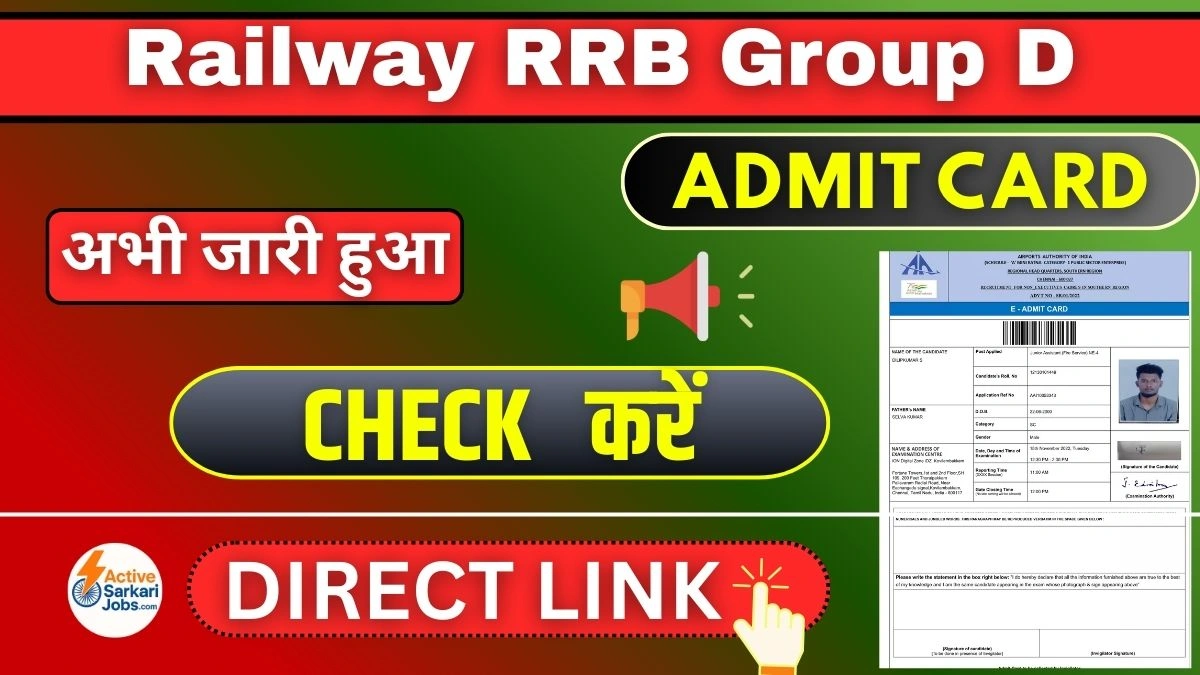 RRB Group D Admit Card 2026