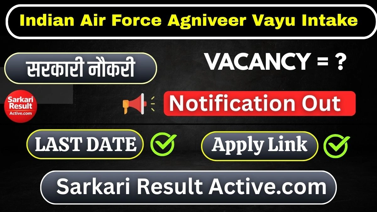 Indian Air Force Agniveer Vayu Intake 01/2027