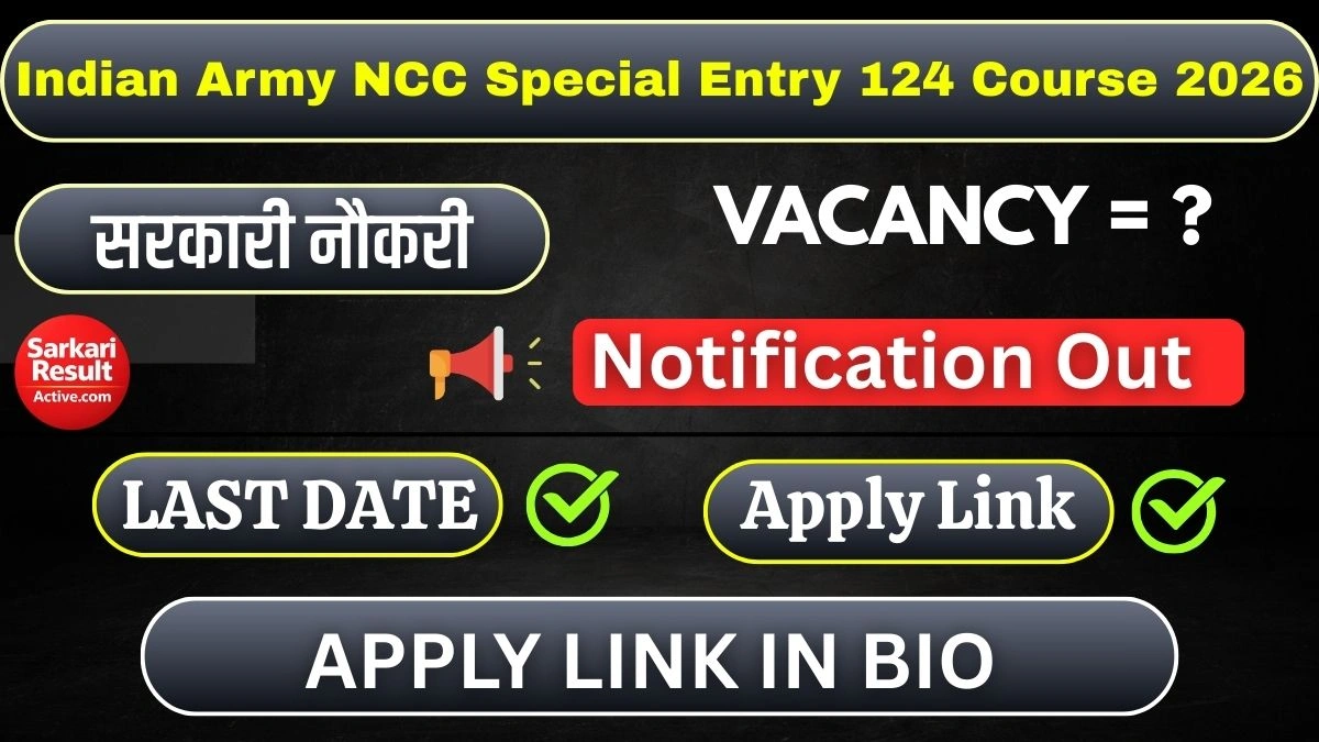 Indian Army NCC Special Entry 124 Course 2026